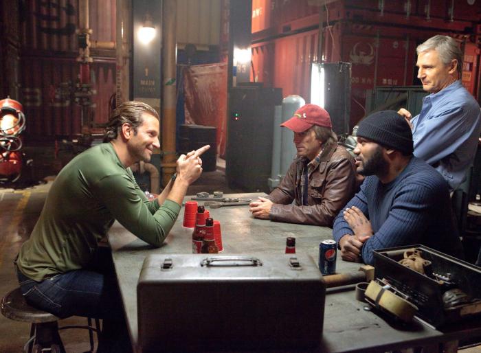 Quinton 'Rampage' Jackson در صحنه فیلم سینمایی تیم آ به همراه شارلتو کوپلی، لیام نیسون و بردلی کوپر