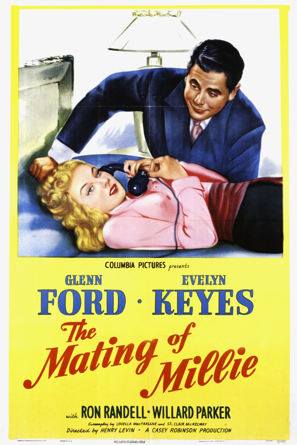 Glenn Ford در صحنه فیلم سینمایی The Mating of Millie به همراه اولین کیز