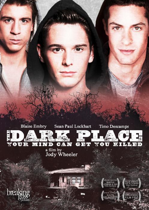Blaise Godbe Lipman در صحنه فیلم سینمایی The Dark Place به همراه Timo Descamps و Sean Paul Lockhart