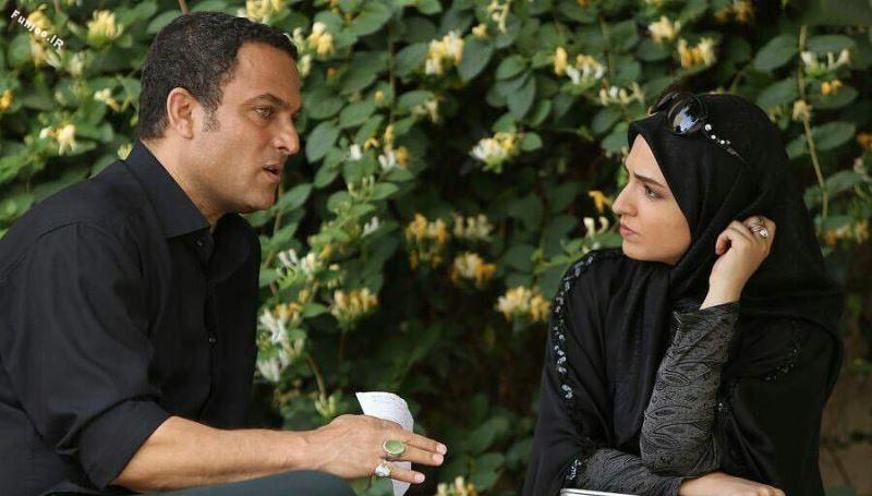 گلاره عباسی در پشت صحنه سریال تلویزیونی برادر به همراه حسین یاری