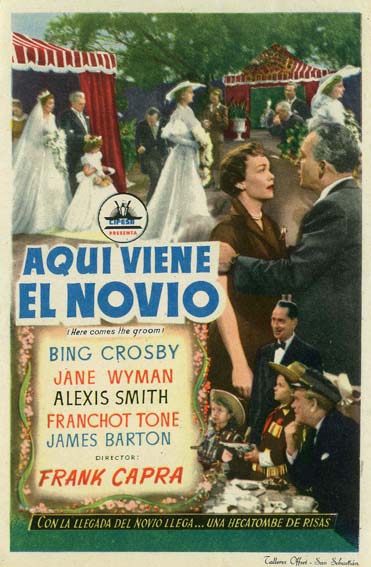 Alexis Smith در صحنه فیلم سینمایی Here Comes the Groom به همراه Jacques Gencel، Beverly Washburn، جین وایمن، Franchot Tone، James Barton و Bing Crosby
