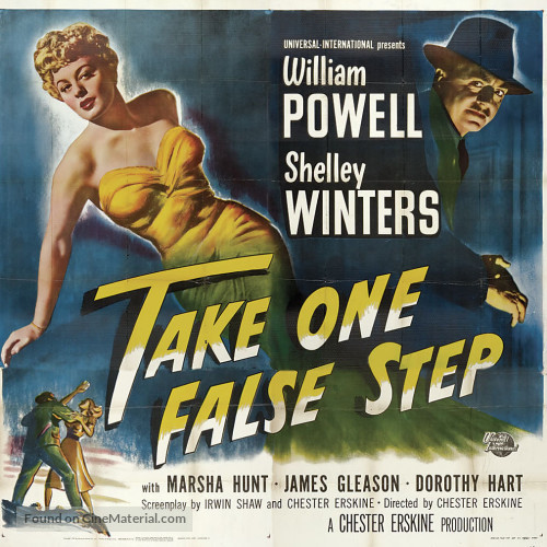 Shelley Winters در صحنه فیلم سینمایی Take One False Step به همراه ویلیام پاول
