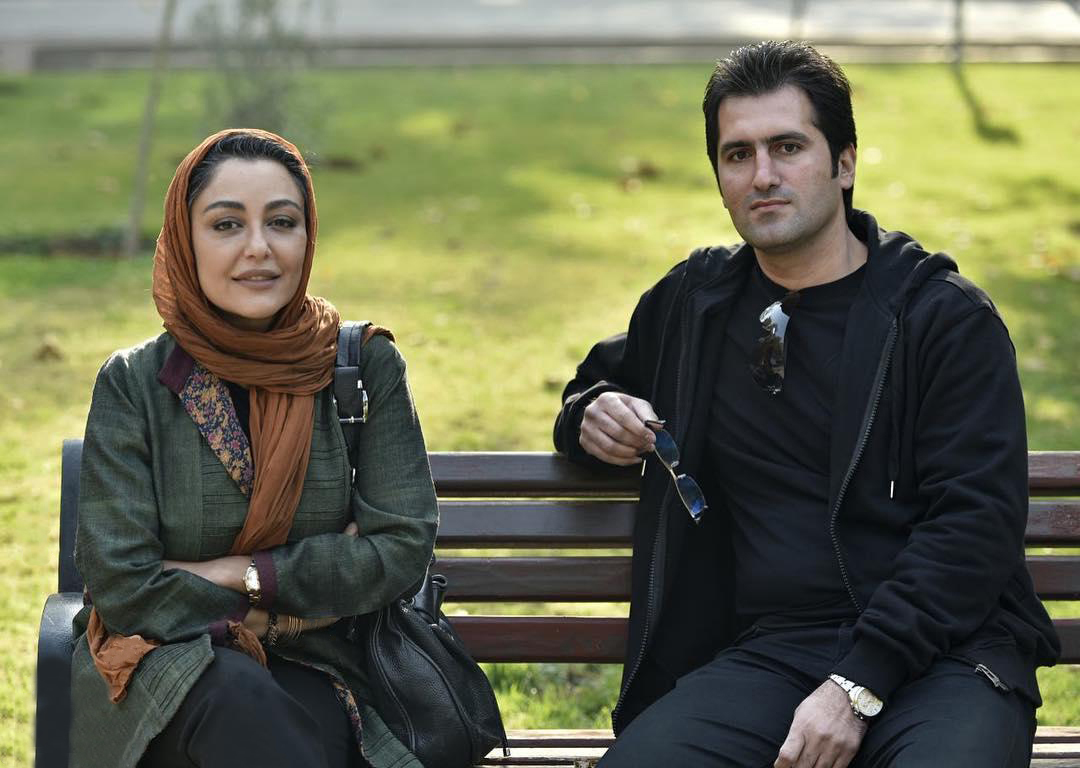 شقایق فراهانی در پشت صحنه فیلم سینمایی آزاد به قید شرط به همراه بابک نوری
