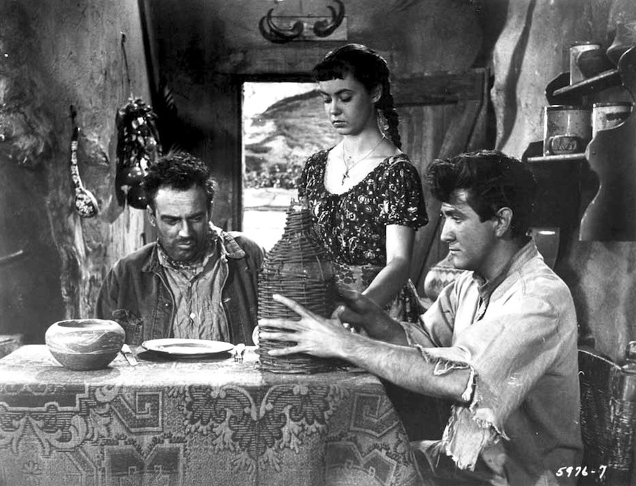 Arthur Kennedy در صحنه فیلم سینمایی The Naked Dawn به همراه Eugene Iglesias و Betta St. John