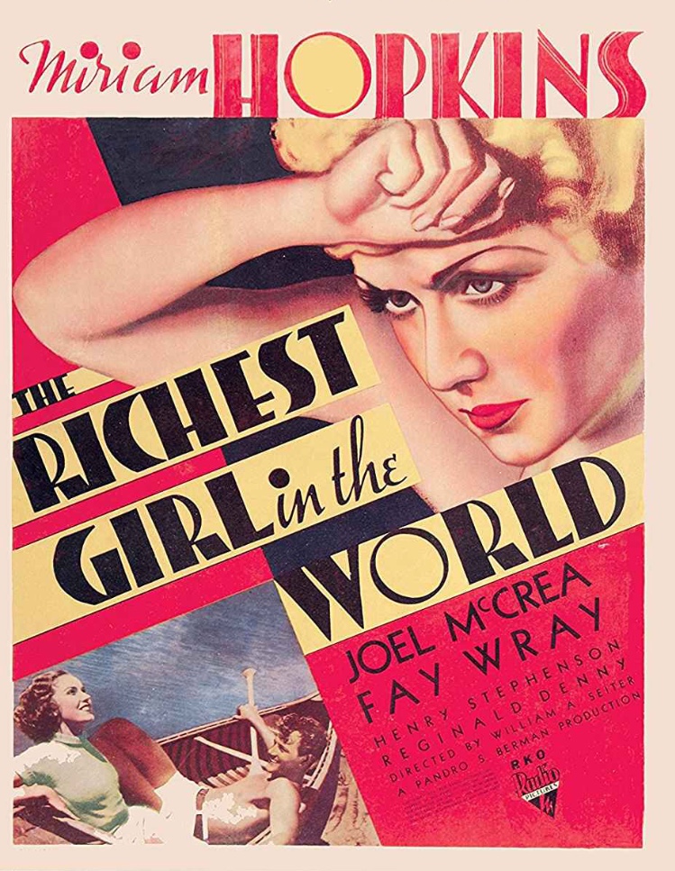 Miriam Hopkins در صحنه فیلم سینمایی The Richest Girl in the World به همراه Joel McCrea و Fay Wray