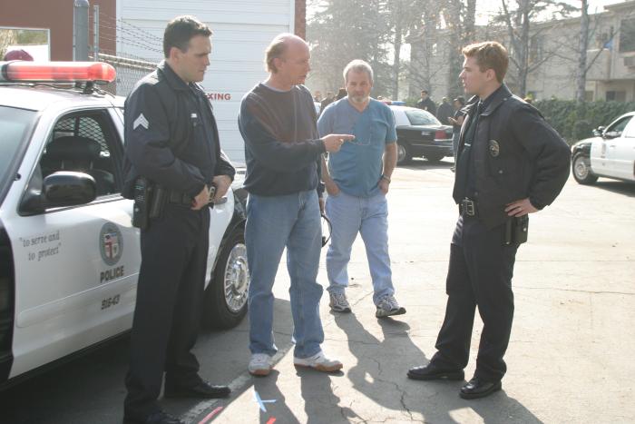 پل هگیس در صحنه فیلم سینمایی تصادف به همراه Robert Moresco، مت دیلون و Ryan Phillippe