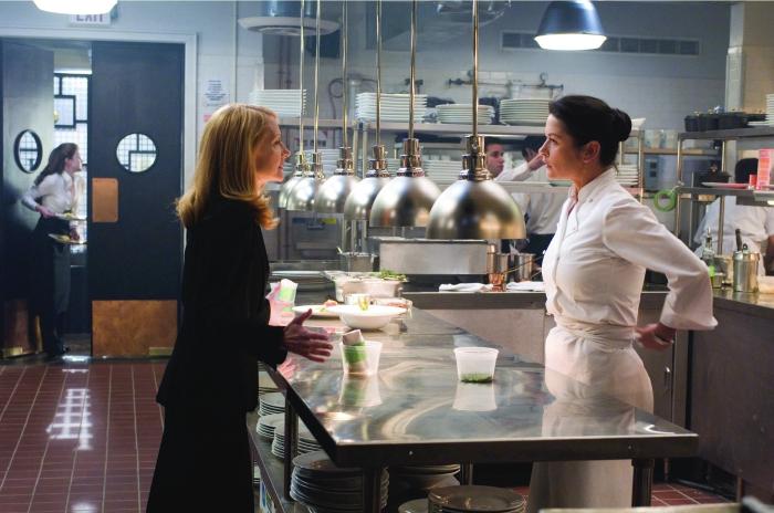 پاتریشا کلارکسون در صحنه فیلم سینمایی No Reservations به همراه Catherine Zeta-Jones