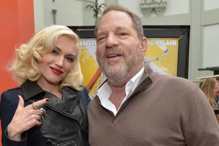 گوئن استفانی در صحنه فیلم سینمایی پدینگتون به همراه Harvey Weinstein