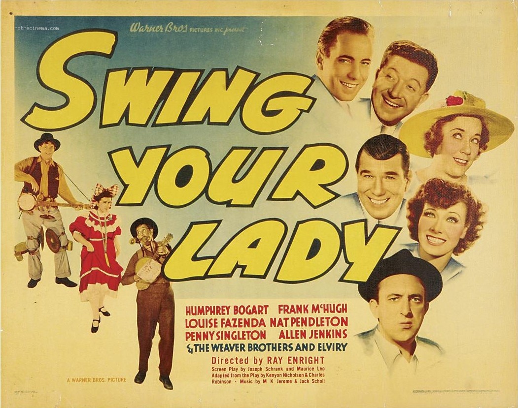 Louise Fazenda در صحنه فیلم سینمایی Swing Your Lady به همراه Penny Singleton، Nat Pendleton، Frank McHugh، Leon Weaver، Frank Weaver، June Weaver، Allen Jenkins و هامفری بوگارت