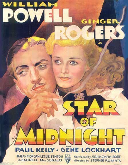 Ginger Rogers در صحنه فیلم سینمایی Star of Midnight به همراه ویلیام پاول