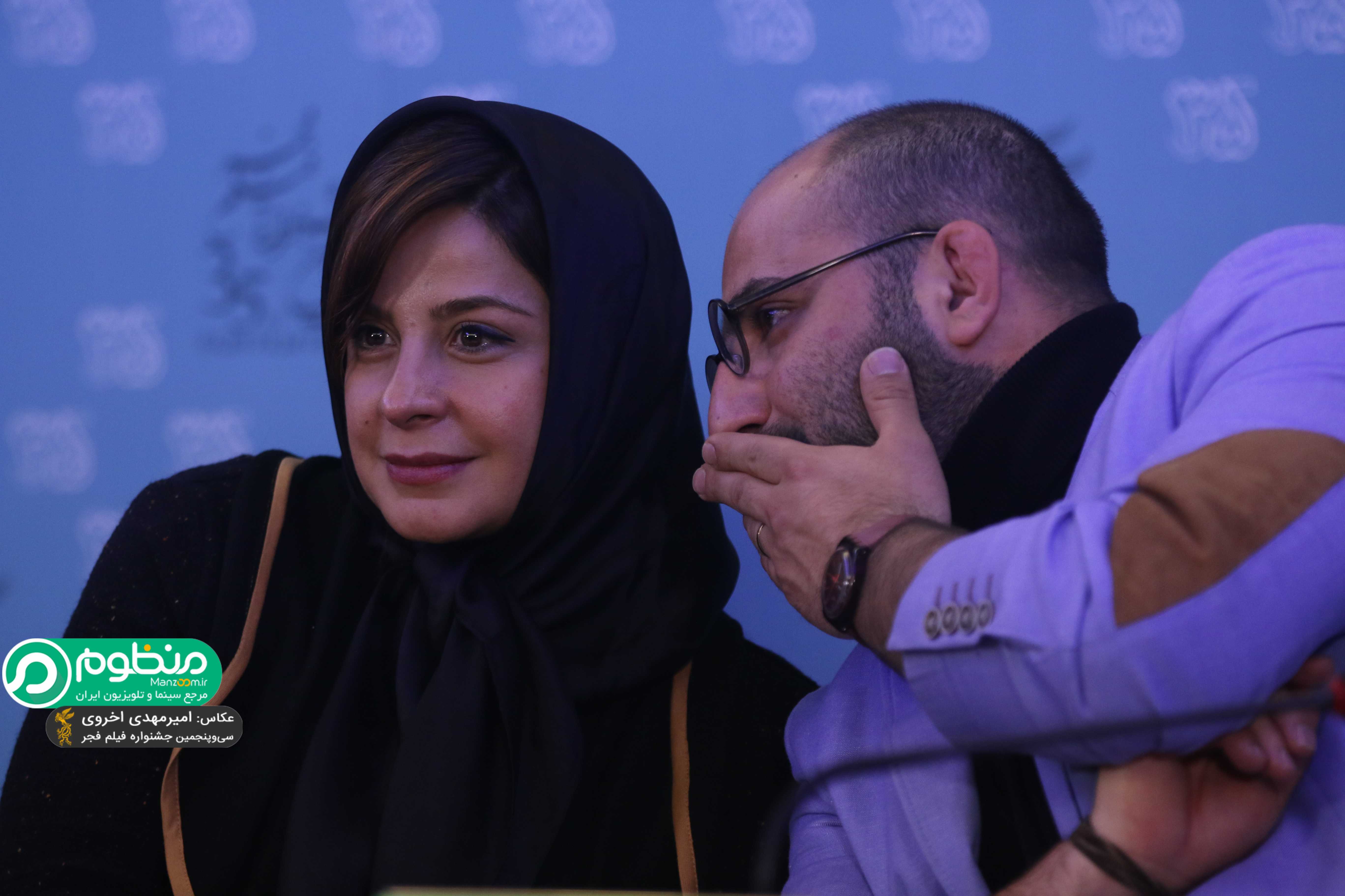 سیما تیرانداز در نشست خبری فیلم سینمایی ماجان به همراه سعید بجنوردی