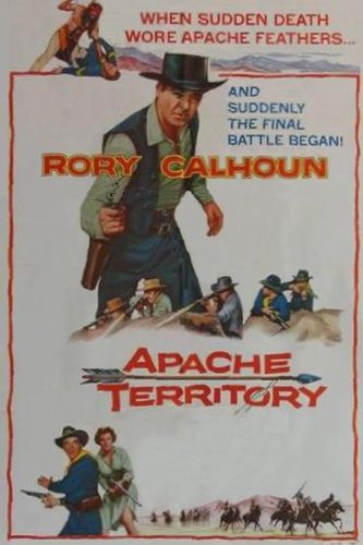 Rory Calhoun در صحنه فیلم سینمایی Apache Territory به همراه Barbara Bates