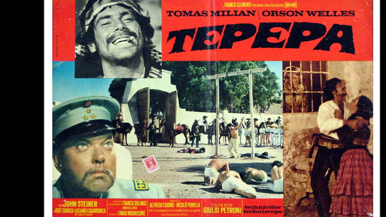 اورسن ولز در صحنه فیلم سینمایی Tepepa به همراه Tomas Milian