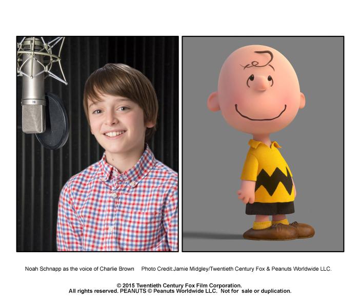 Noah Schnapp در صحنه فیلم سینمایی Snoopy and Charlie Brown: The Peanuts Movie