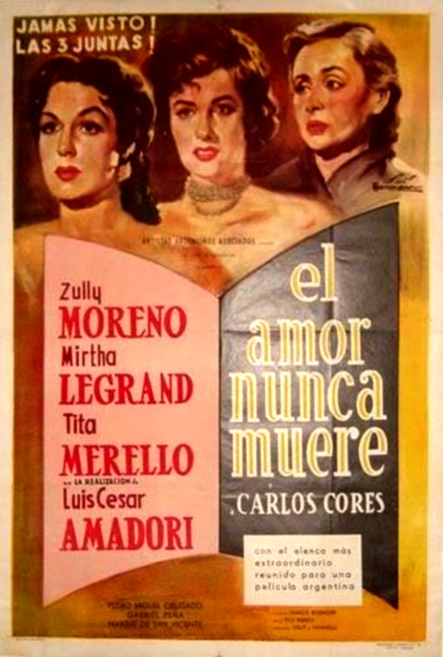 Mirtha Legrand در صحنه فیلم سینمایی Love Never Dies به همراه Tita Merello و Zully Moreno