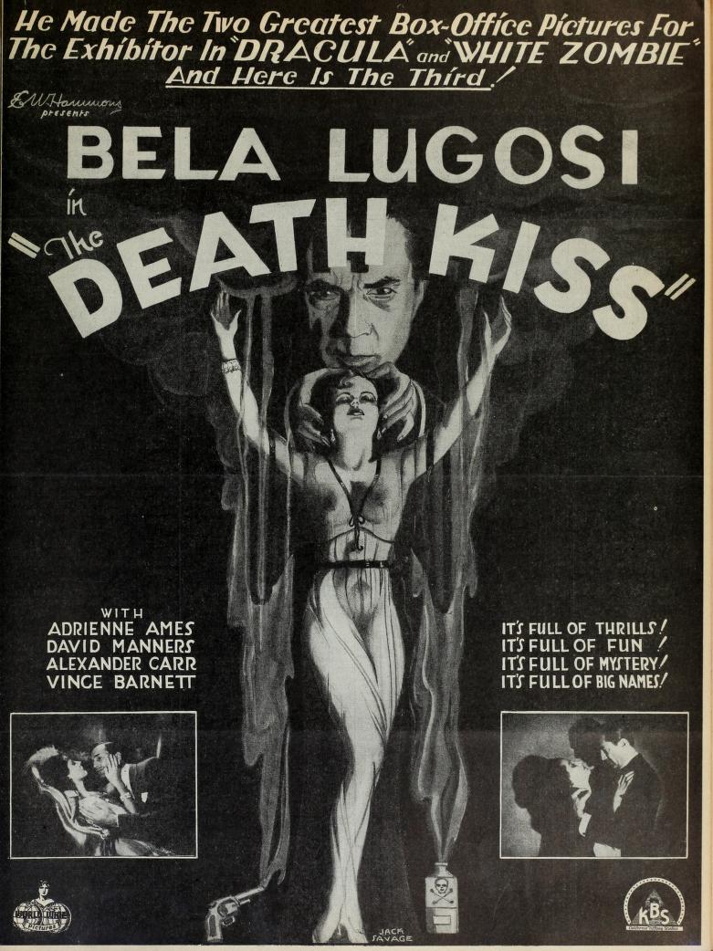 Adrienne Ames در صحنه فیلم سینمایی The Death Kiss به همراه Bela Lugosi